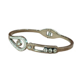 Stylish Silver-Toned Bracelet with Sparkling Stone Accents